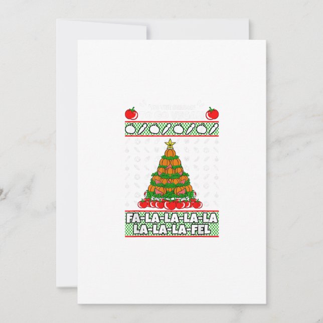 Tis The Season To Vegan Christmas Pajama X-Mas Veg Holiday Card (Front)