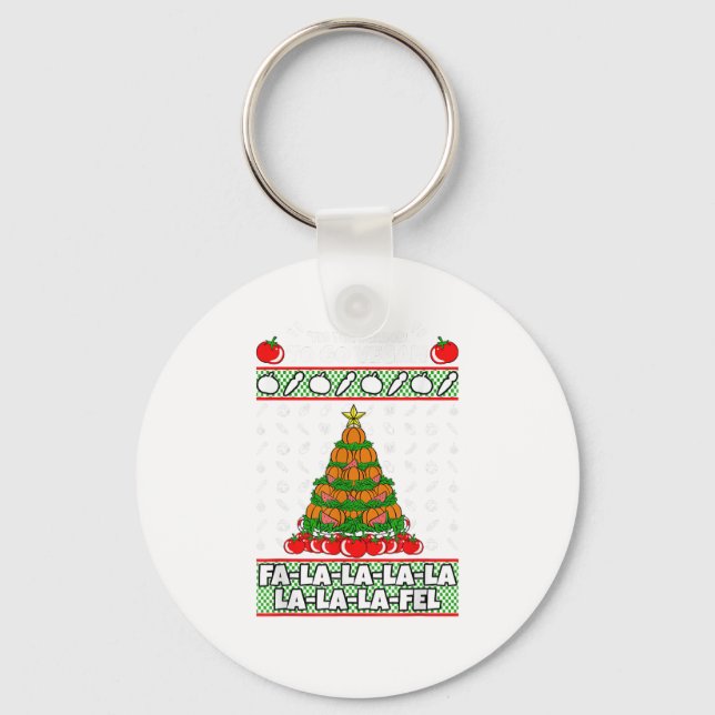 Tis The Season To Vegan Christmas Pajama X-Mas Veg Keychain (Front)