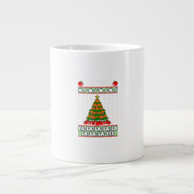 Tis The Season To Vegan Christmas Pajama X-Mas Veg Large Coffee Mug (Front)