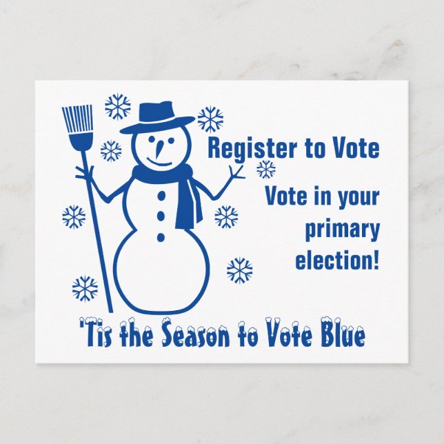 Tis the Season to Vote Blue 2024 GOTV Election Postcard (Front)