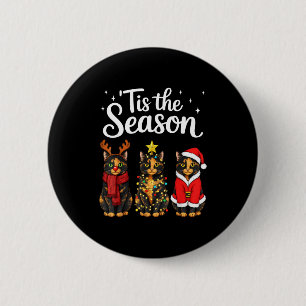 Tis The Season Tortoiseshell Cat Christmas Santa 2 Inch Round Button