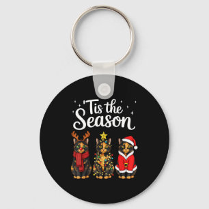 Tis The Season Tortoiseshell Cat Christmas Santa Keychain