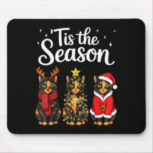 Tis The Season Tortoiseshell Cat Christmas Santa Mouse Pad
