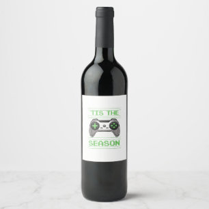 Tis The Season Video Games Christmas Xmas Gamer Wine Label