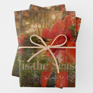 Tis the Season Vintage Wrapping Paper Sheet