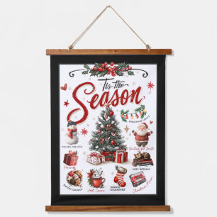 ’Tis the Season – Whimsical Christmas  Hanging Tapestry