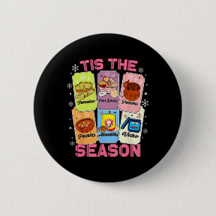 Tis The Season Xmas Card Mexican Christmas Pan Dul 2 Inch Round Button