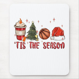 Tis the Season Xmas Christmas Basketball Mouse Pad