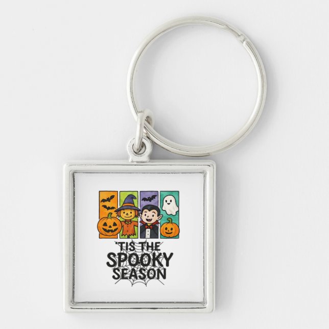 Tis The Spooky Season Halloween Vampire Pumpkin De Keychain (Front)