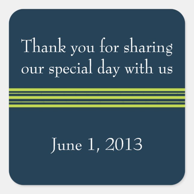 Tisbury - Marine et Vert - Sticker Carré (Devant)