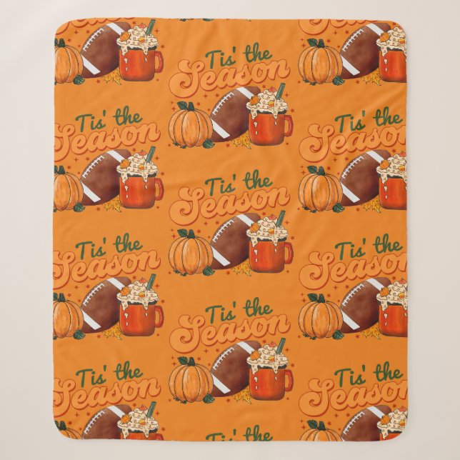 Tiss The Season For Football  Sherpa Blanket (Front)