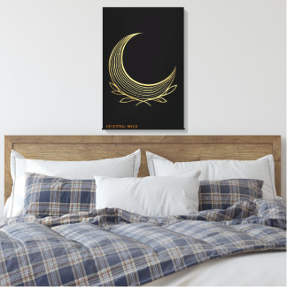 Tissage Doré Grâce Lunaire Toile d'Art Fin