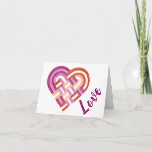 Tissé Coeur Lesbian Pride Drapeau rose orange roug