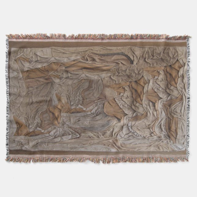 Tissé jeter la couverture dans une texture cuir! (Devant)