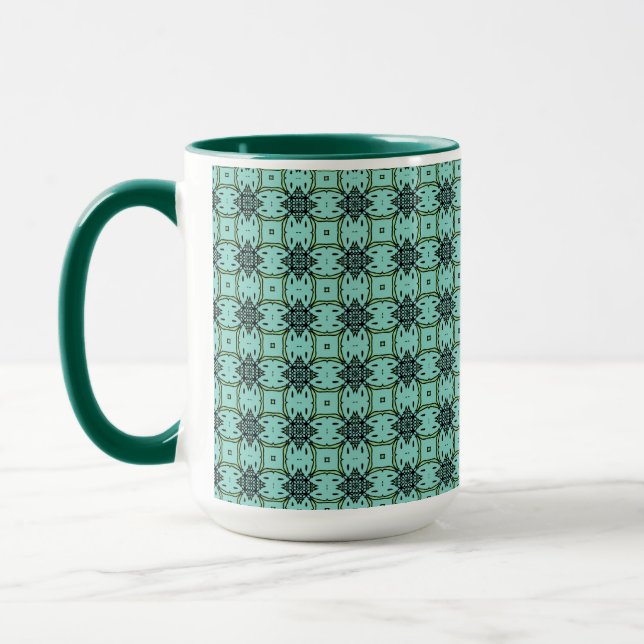 Tisser noir sur bleu clair Big Mug (Gauche)