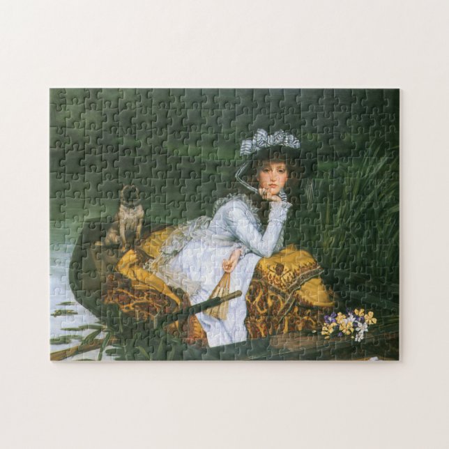 Tissot: Young Lady in a Boat Jigsaw Puzzle (Horizontal)