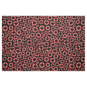 Tissu 050215 - Rose tropical sur blanc