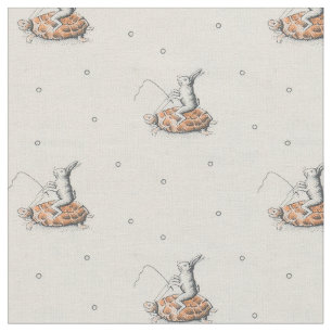 Tissu 1920 Hare Riding a Tortoise