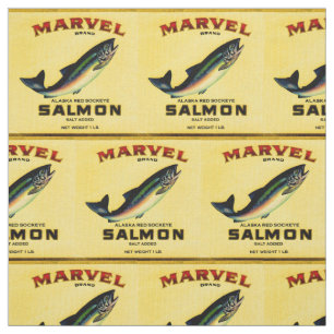 Tissu 1930s Marvel saumon peut imprimer étiquette