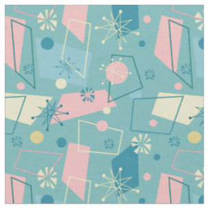 Tissu 1950 Retro Atomic Pastel Motif