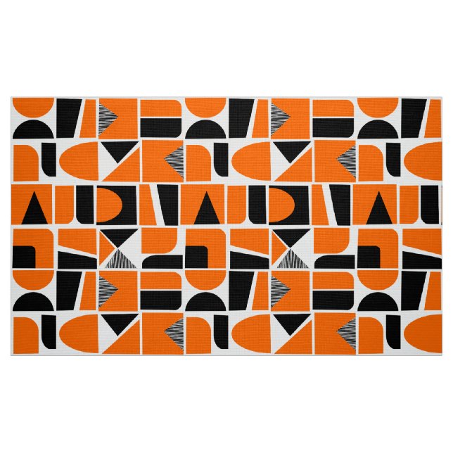 Tissu 230616 - Orange et Noir. (Fat Quarter)