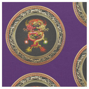 Tissu [300] Dragons rouges et jaunes
