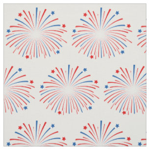 Tissu 4 juillet feux d'artifice motif imprimer textile