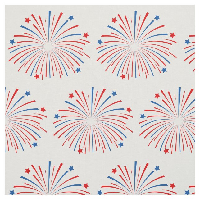 Tissu 4 juillet feux d'artifice motif imprimer textile (Échantillon)