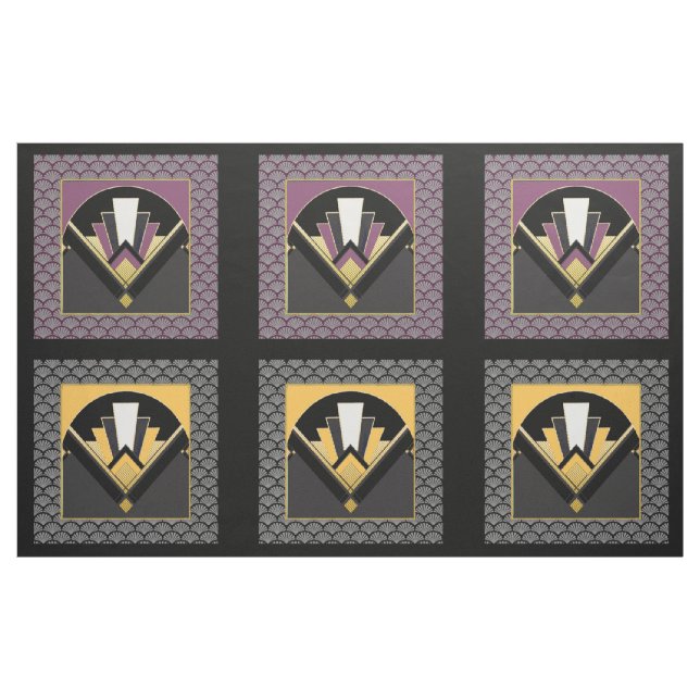 Tissu # 6 Panneaux de conception de ventilateur Art déco (Yard)