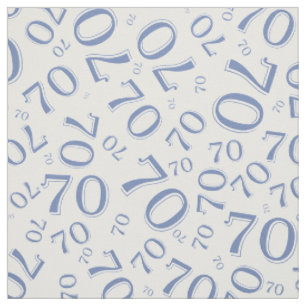 Tissu 70e Cool Numéro Motif bleu et blanc 70
