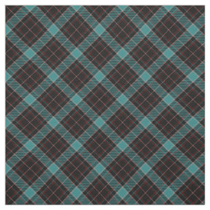 Tissu 90s Plaid Motif Abstrait Black Turquoise foncé Gru