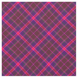 Tissu 90s Vibrant Plaid Motif Abstrait Grunge Rose