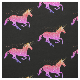 Tissu à la mode de licorne rose assez prismatique