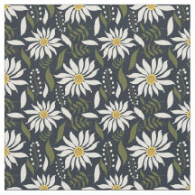 Tissu à motif bleu marron blanc