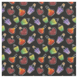 Tissu à motif de bouteilles de potion magique fant