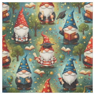 Tissu à motif de gnome de remise des diplômes