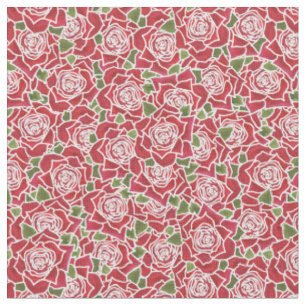 Tissu à motif de roses rouges romantiques