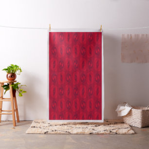 Tissu à motif géométrique de roses rouges abstrait