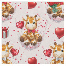 Tissu à motif girafe de la Saint-Valentin