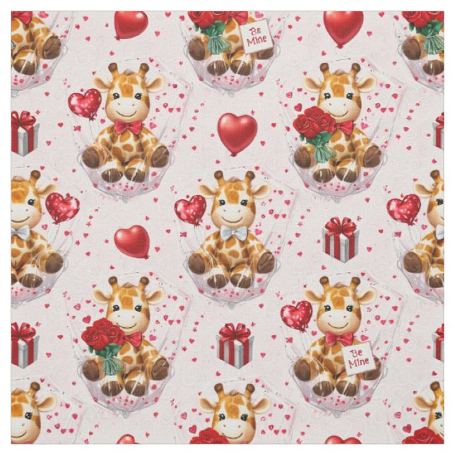 Tissu à motif girafe de la Saint-Valentin (Échantillon)