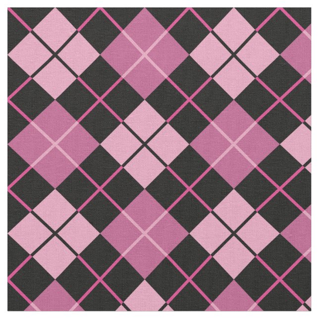 Tissu à motifs de losanges rose et noir (Fermer)