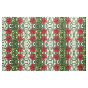 Tissu à motifs floraux de l'oeillet rouge