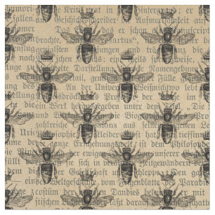 Tissu Abeille de la reine vintage
