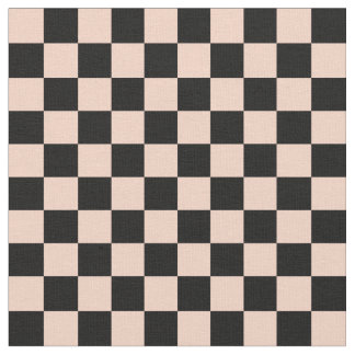 Tissu Abricot & Damier Noir