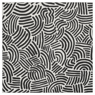 Tissu Abstrait 200923 - Noir sur blanc