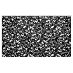 Tissu Abstrait 290523 noir et blanc