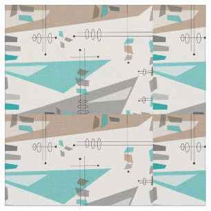 Tissu Abstrait et triangles moderne du milieu du s