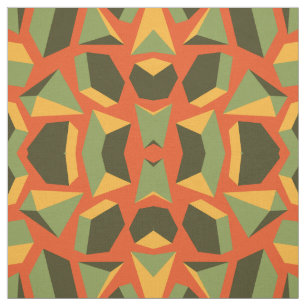 Tissu Abstrait géométrique 3-D orange vert moderne