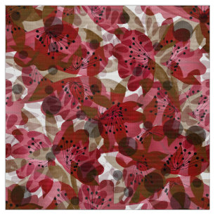 Tissu Abstrait joli joli fleurs rouges design floral