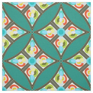 Tissu abstrait moderne de Teal de motif d'édredon